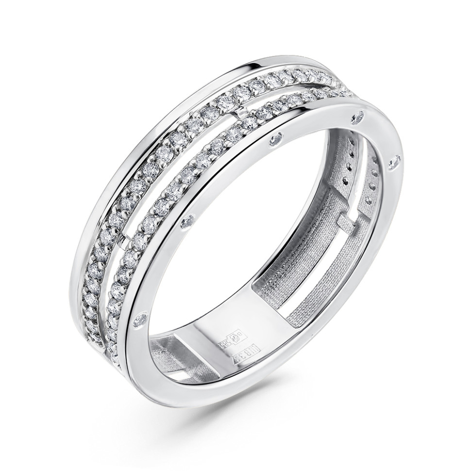 Кольцо из белого золота с бриллиантами (055023)