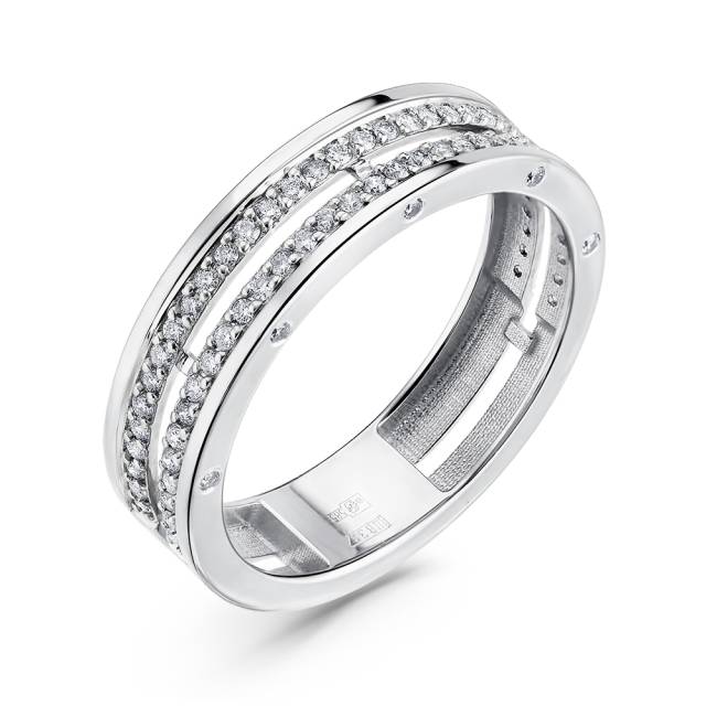 Кольцо из белого золота с бриллиантами (055023)