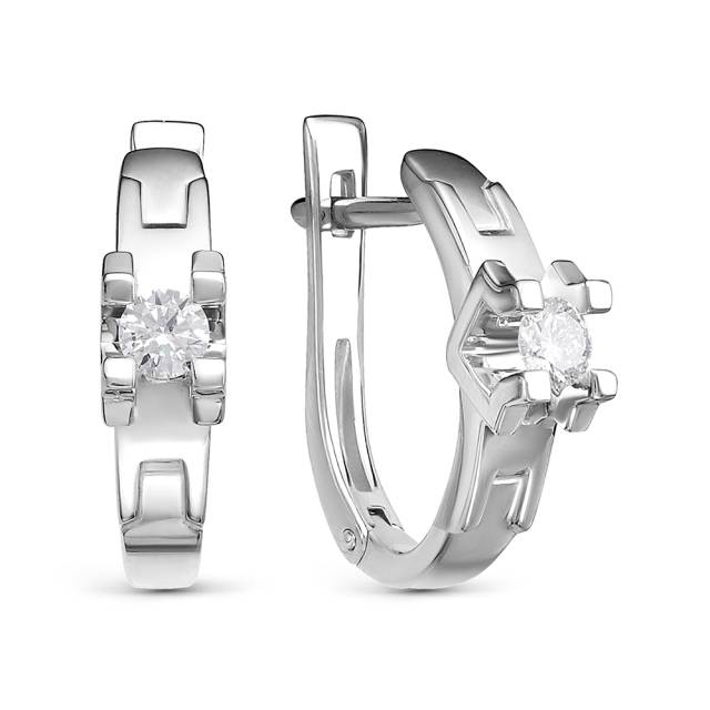 Серьги из белого золота с бриллиантами (053965)