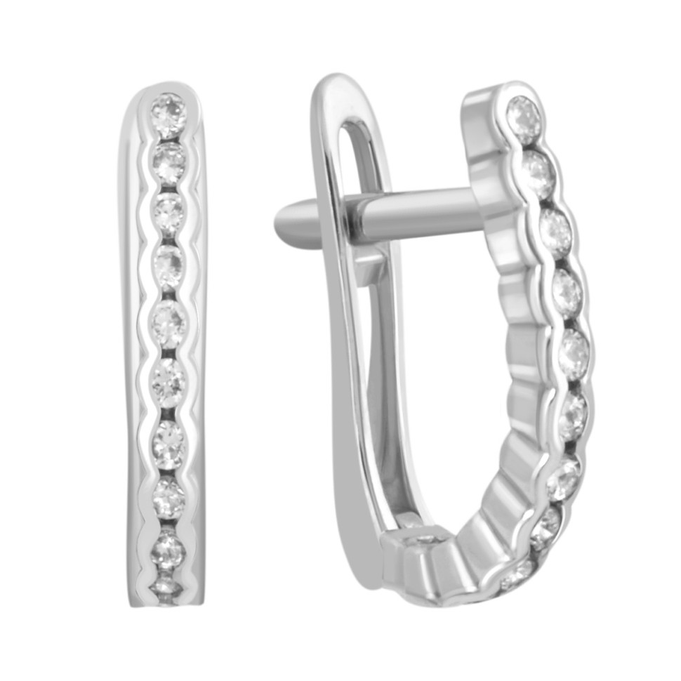 Серьги из белого золота с бриллиантами (032599)
