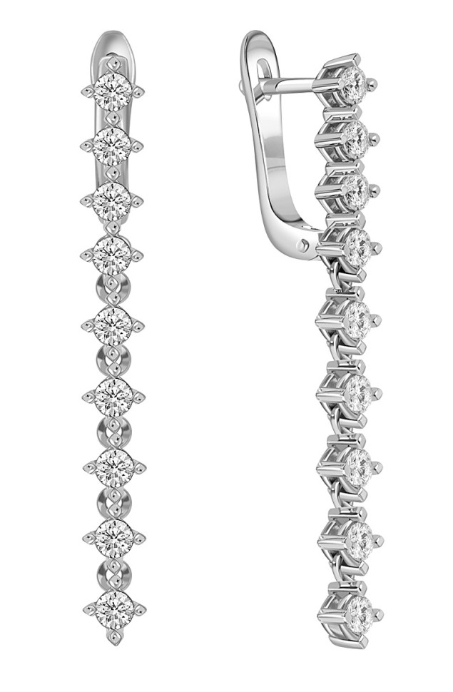 Серьги из белого золота с бриллиантами (051963)