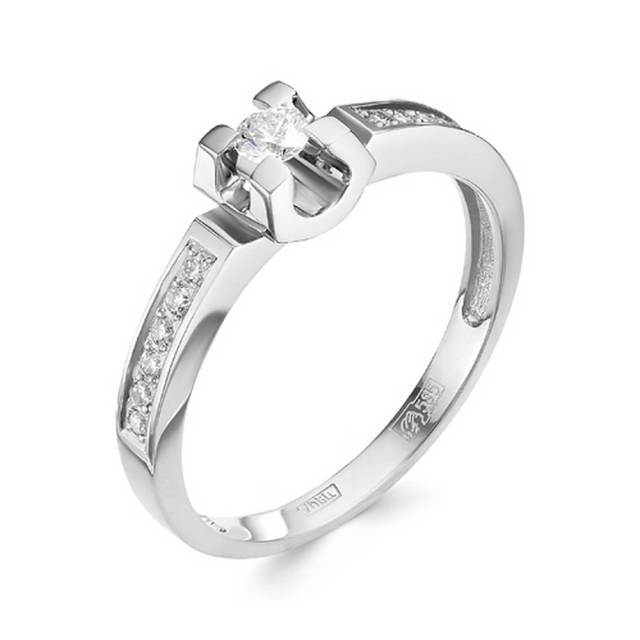 Помолвочное кольцо из белого золота с бриллиантами (047451)