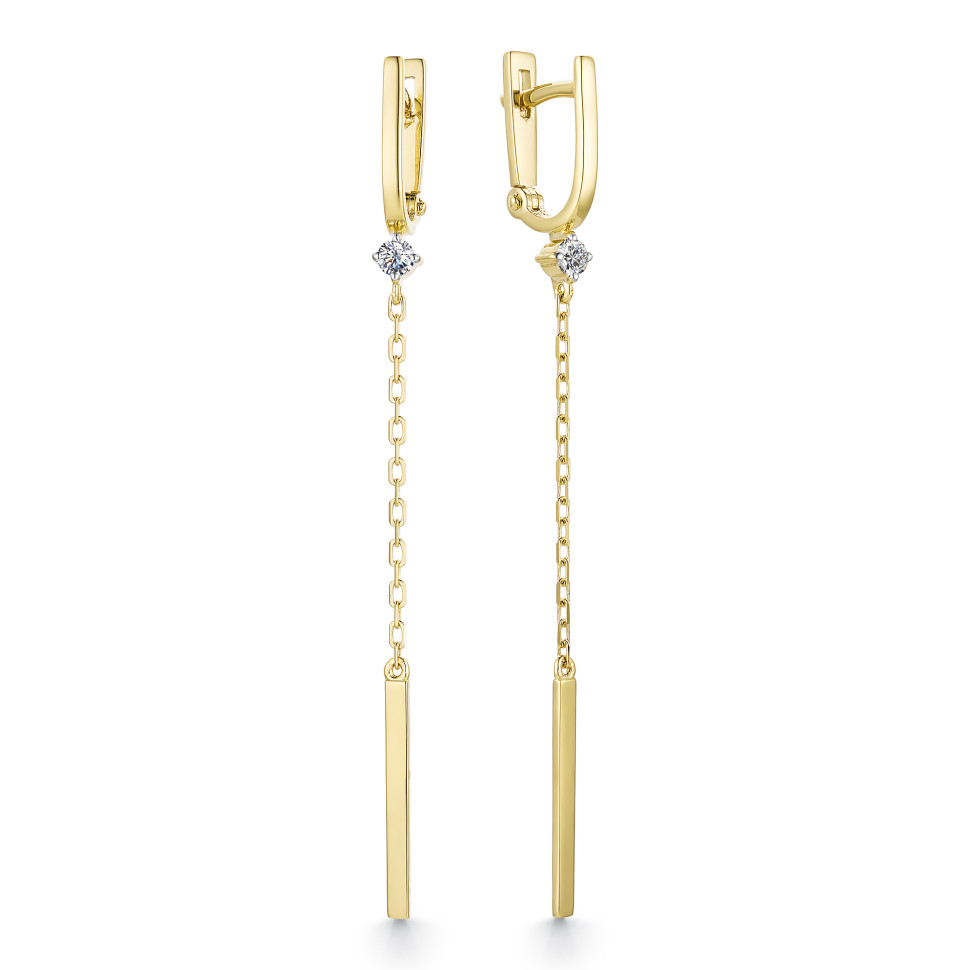 Серьги из жёлтого золота с бриллиантами (042086)