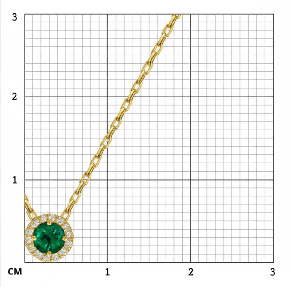 Колье из жёлтого золота с бриллиантами и изумрудом (062943)