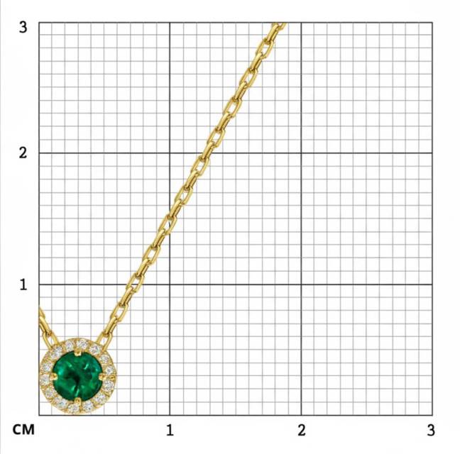Колье из жёлтого золота с бриллиантами и изумрудом (062943)