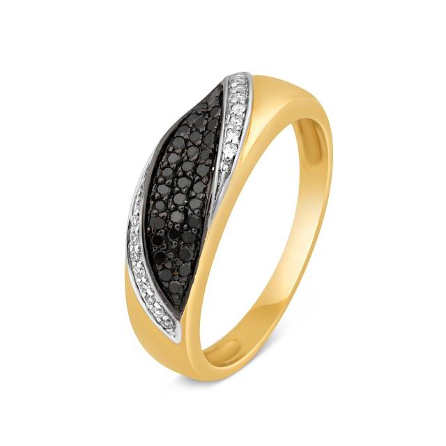 Кольцо из жёлтого золота с бриллиантами (015381)