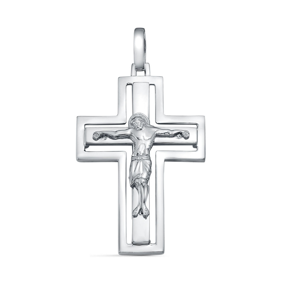 Кулон крест из платины  (060645)