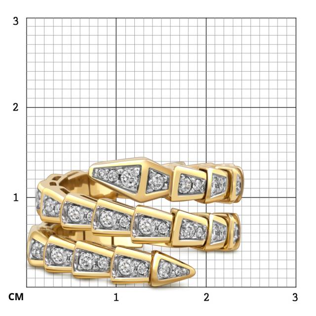 Кольцо из жёлтого золота с бриллиантами (058451)