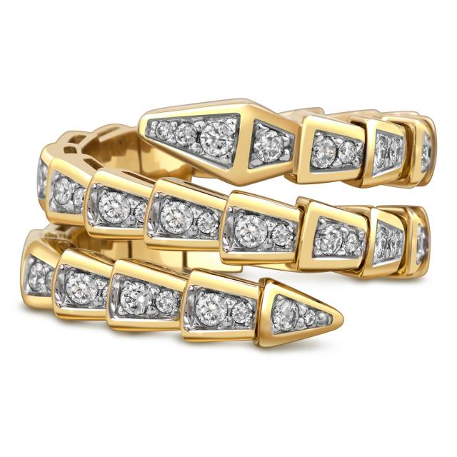 Кольцо из жёлтого золота с бриллиантами (058451)