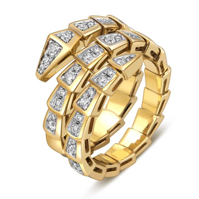 Кольцо из жёлтого золота с бриллиантами (058451)