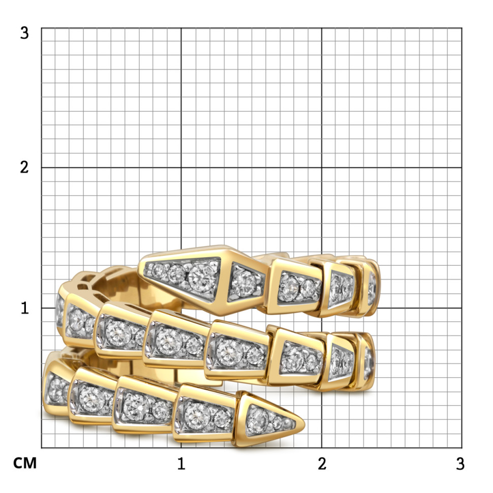 Кольцо из жёлтого золота с бриллиантами (058451)