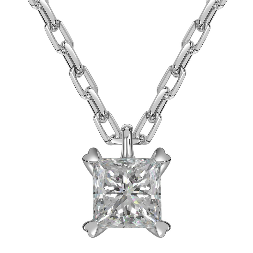 Колье из белого золота с бриллиантом (049942)