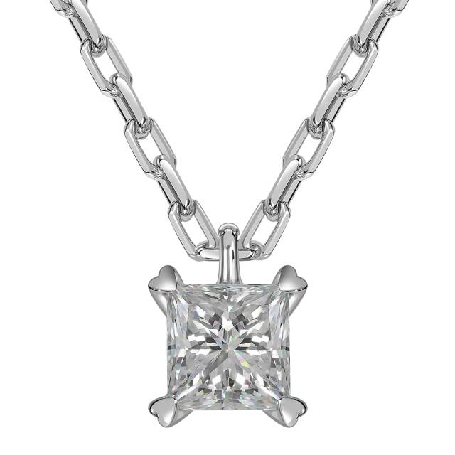 Колье из белого золота с бриллиантом (049942)