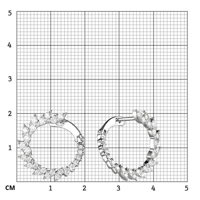 Серьги из белого золота с бриллиантами (055798)