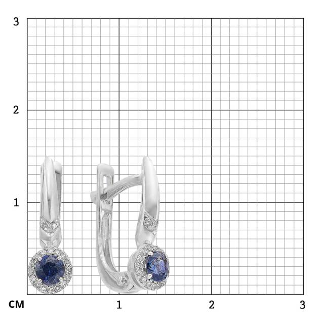 Серьги из белого золота с бриллиантами и сапфирами (034850)