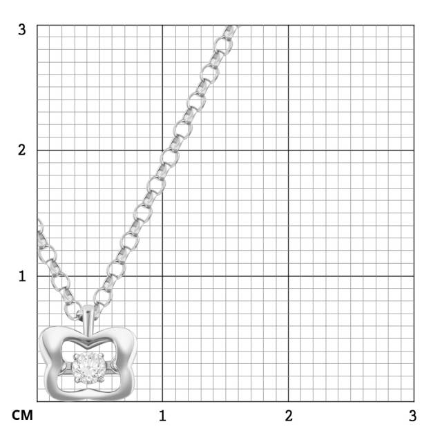 Колье из белого золота с "плавающим" бриллиантом (041273)