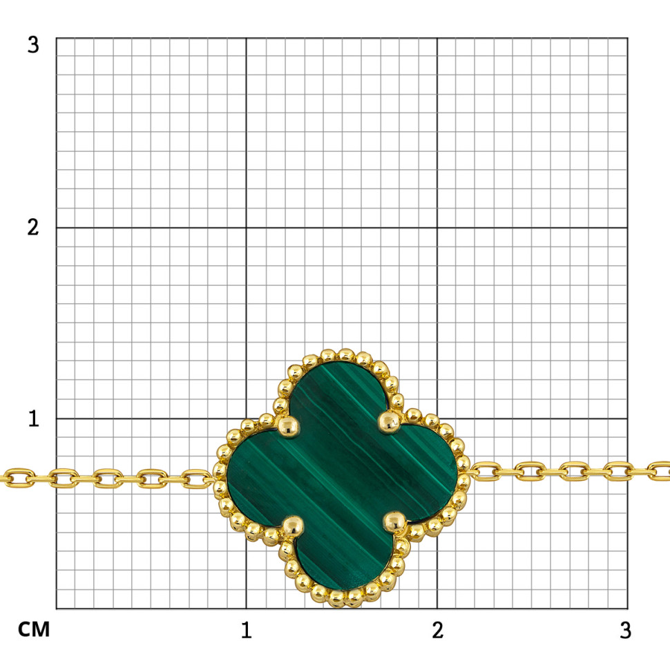 Браслет из жёлтого золота с малахитами (057704)