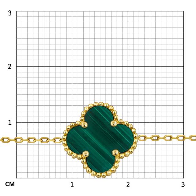 Браслет из жёлтого золота с малахитами (057704)