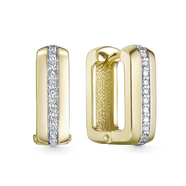 Серьги из жёлтого золота с бриллиантами (053046)