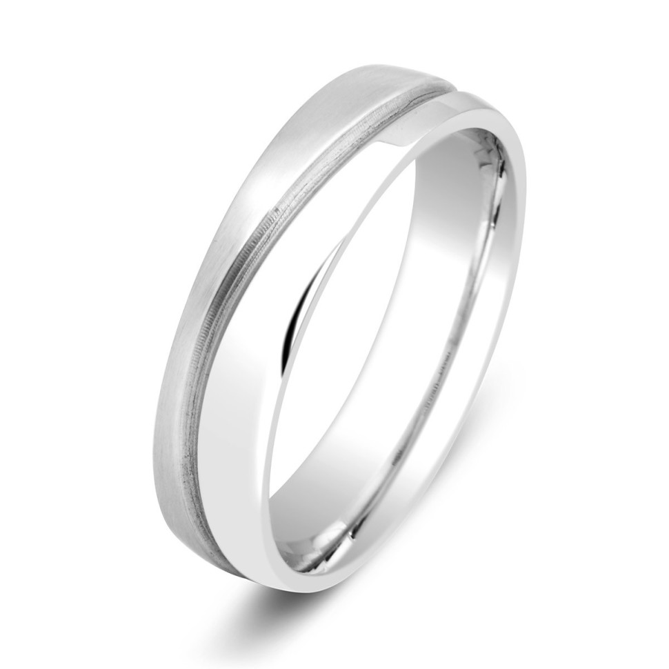 Обручальное кольцо из белого золота TIAMO (000669)