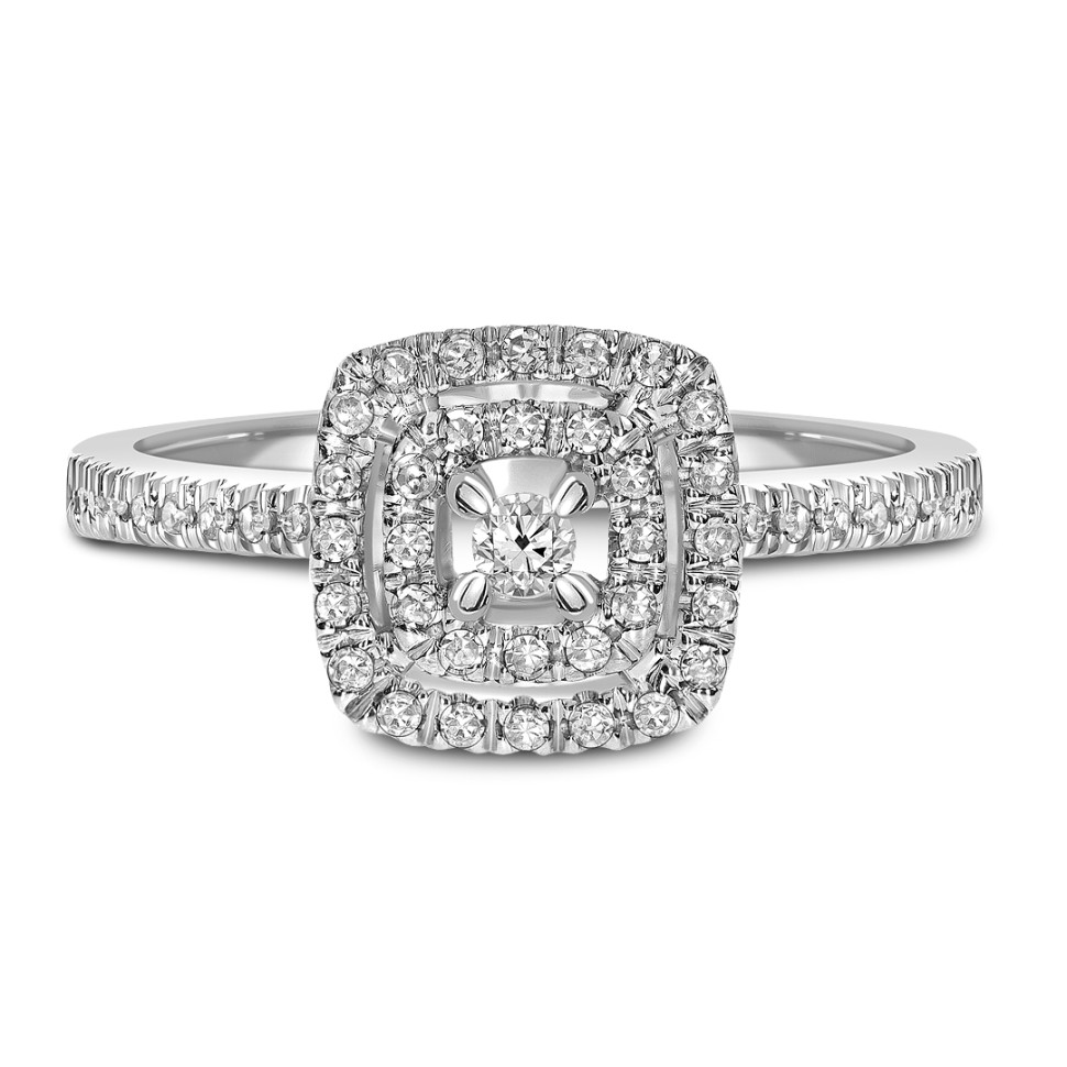 Кольцо из белого золота с бриллиантами (039592)