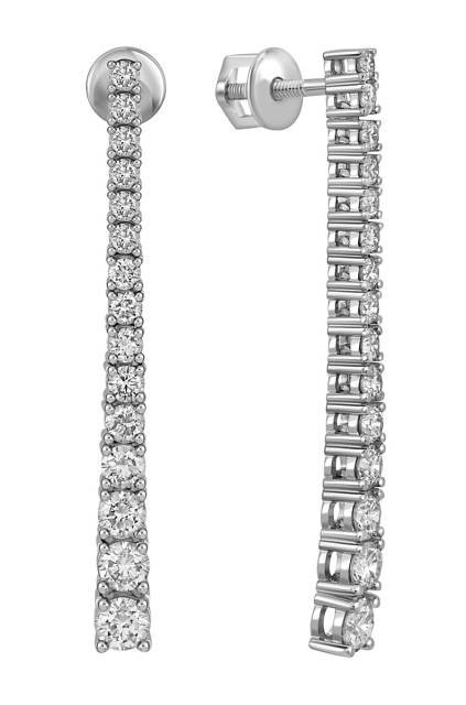 Серьги из белого золота с бриллиантами (051302)