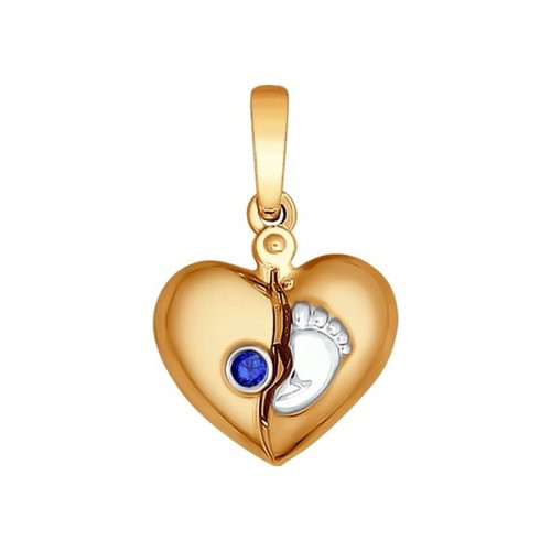 Кулон из красного золота с сапфиром 