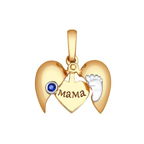 Кулон из красного золота с сапфиром 