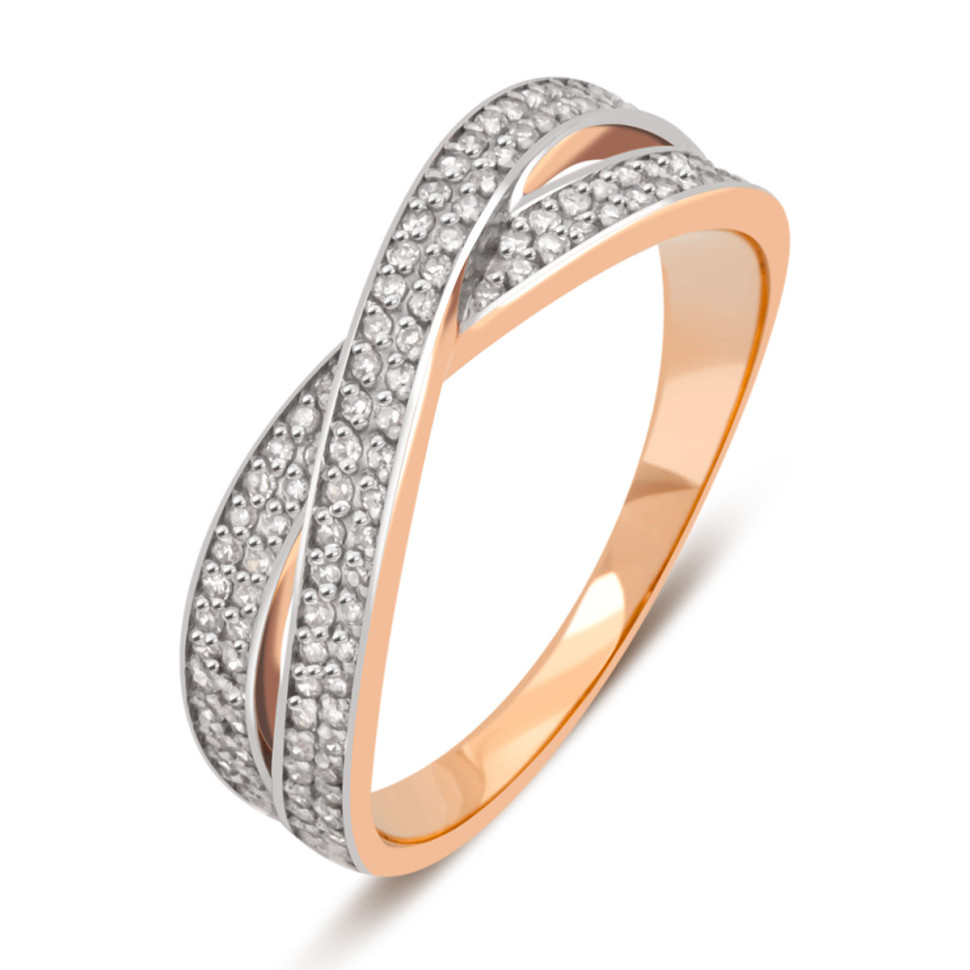 Кольцо из красного золота с бриллиантами (028349)