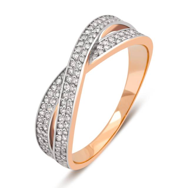 Кольцо из красного золота с бриллиантами (028349)