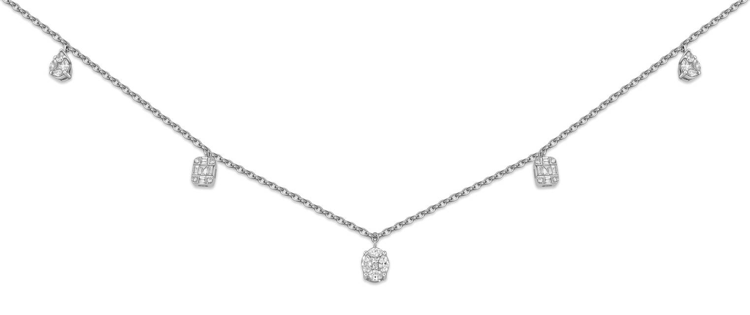 Колье из белого золота с бриллиантами (046884)