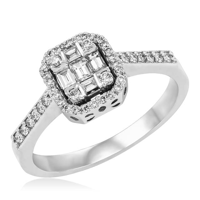 Кольцо из белого золота с бриллиантами (054657)