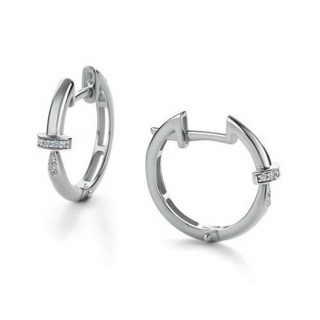 Серьги из белого золота с бриллиантами (059476)