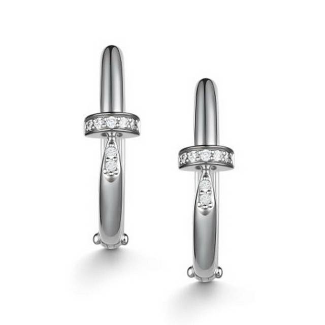 Серьги из белого золота с бриллиантами (059476)