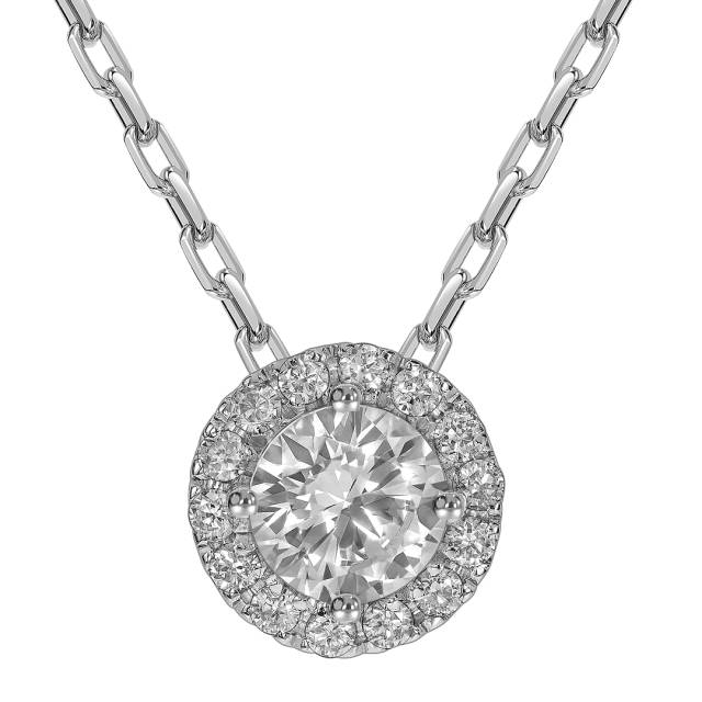 Колье из белого золота с бриллиантами (059125)