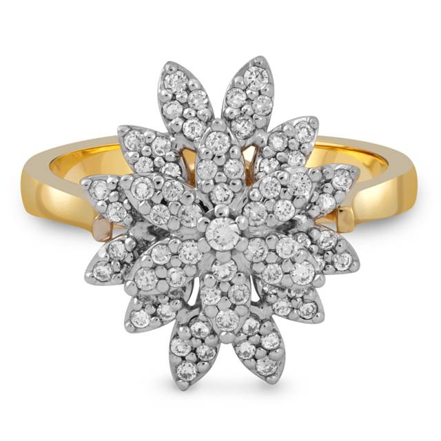 Кольцо из комбинированного золота с бриллиантами (045564)