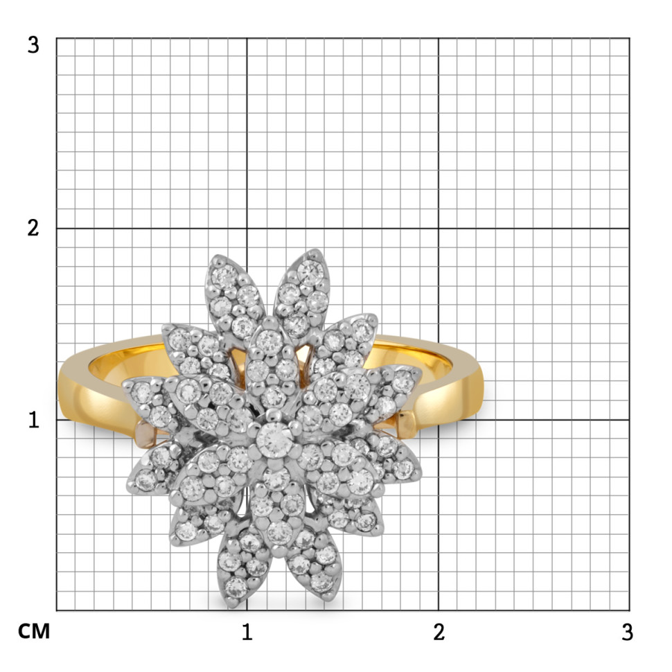 Кольцо из комбинированного золота с бриллиантами (045564)