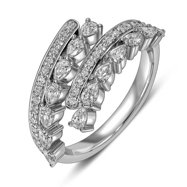 Кольцо из белого золота с бриллиантами  (063662)