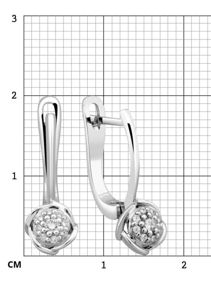 Серьги из белого золота с бриллиантами (023836)