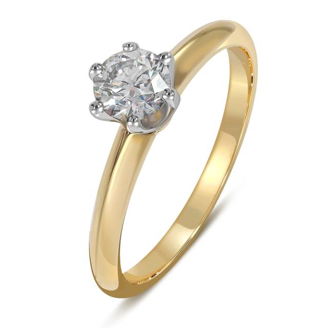 Помолвочное кольцо из жёлтого золота с бриллиантом (038797)