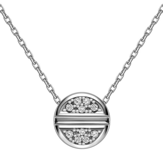 Колье из белого золота с фианитами (057947)