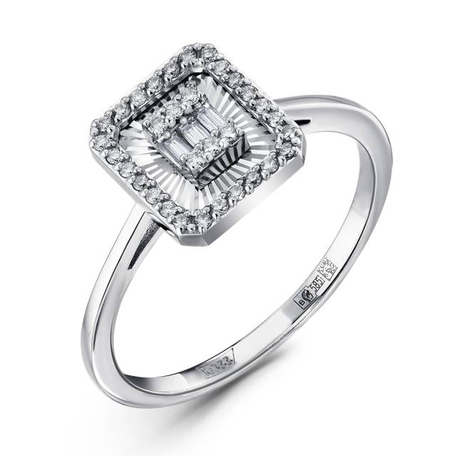 Кольцо из белого золота с бриллиантами (060884)