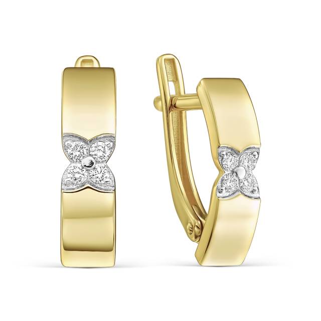 Серьги из жёлтого золота с бриллиантами (060949)