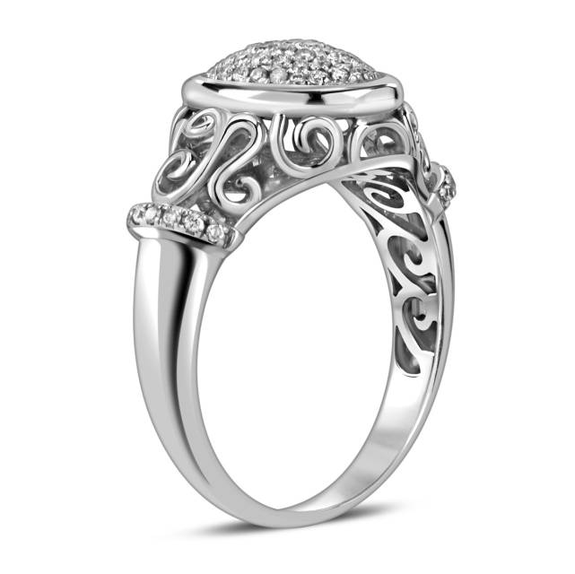 Кольцо из белого золота с бриллиантами (018420)