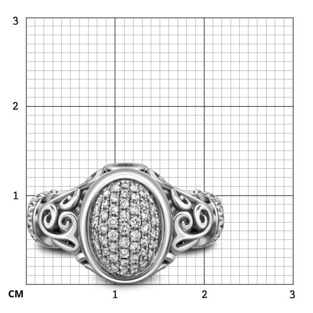 Кольцо из белого золота с бриллиантами (018420)