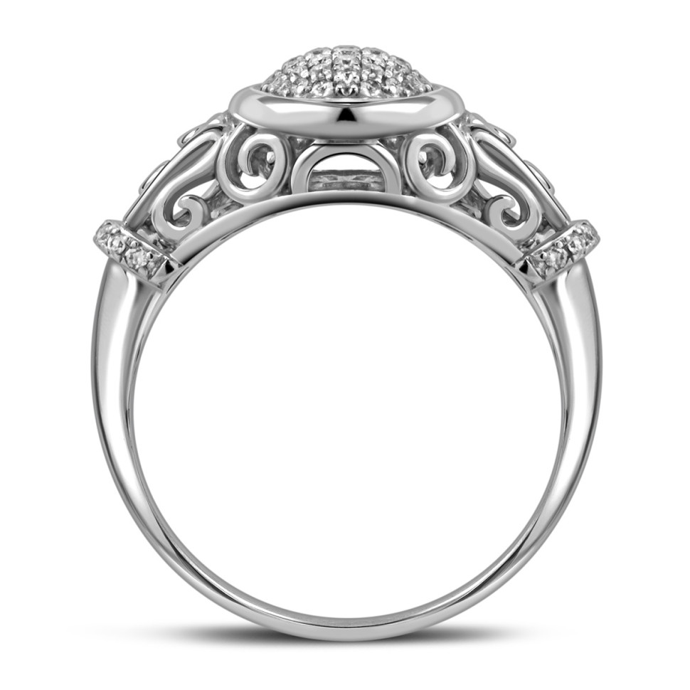 Кольцо из белого золота с бриллиантами (018420)