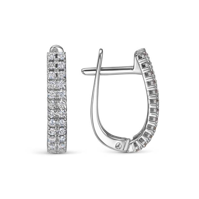 Серьги из белого золота с бриллиантами (064068)
