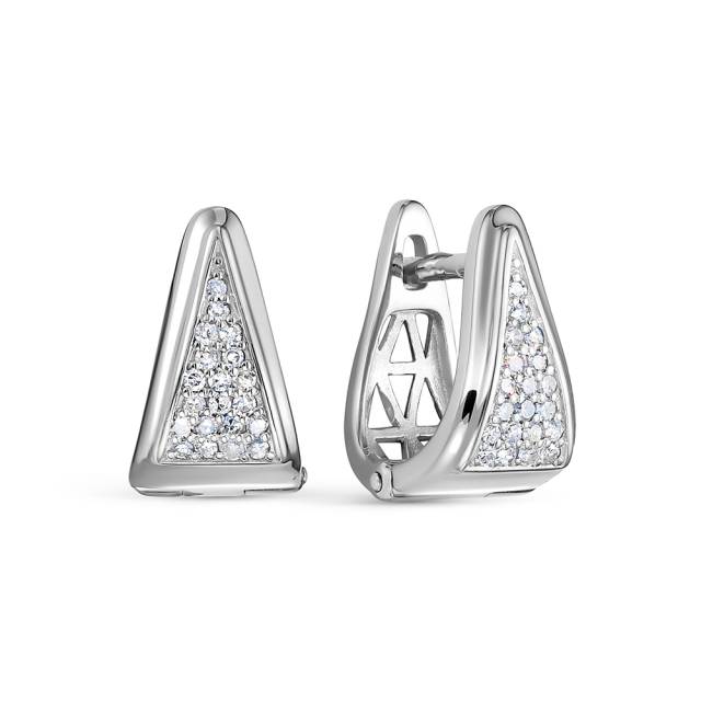 Серьги из белого золота с бриллиантами (053865)