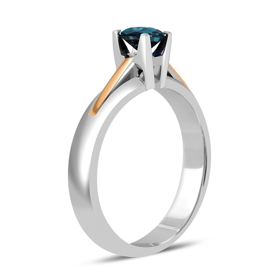 Помолвочное кольцо из комбинированного золота с сапфиром (043208)