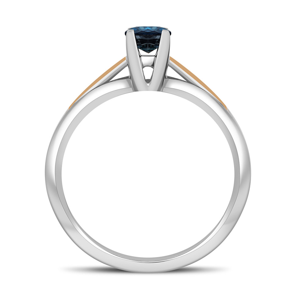 Помолвочное кольцо из комбинированного золота с сапфиром (043208)